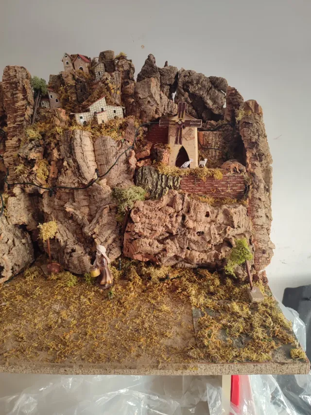 Presepe grande con luci e personaggi