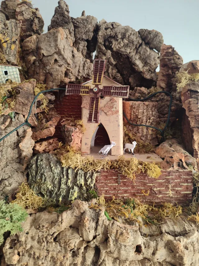 Presepe grande con luci e personaggi