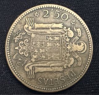 Moneda Franco 1953 de 2,50 pesetas