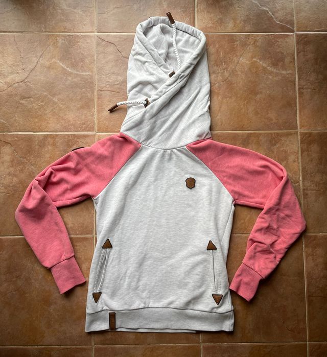 Sudadera Naketano gris y rosa