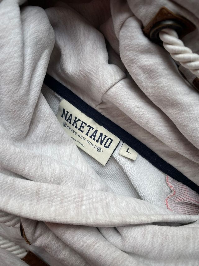Sudadera Naketano gris y rosa