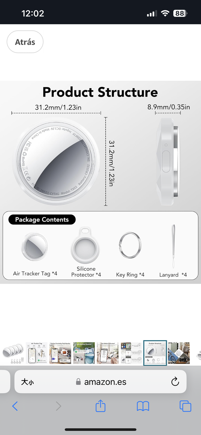 Pack 4 AirTag Negro o blanco