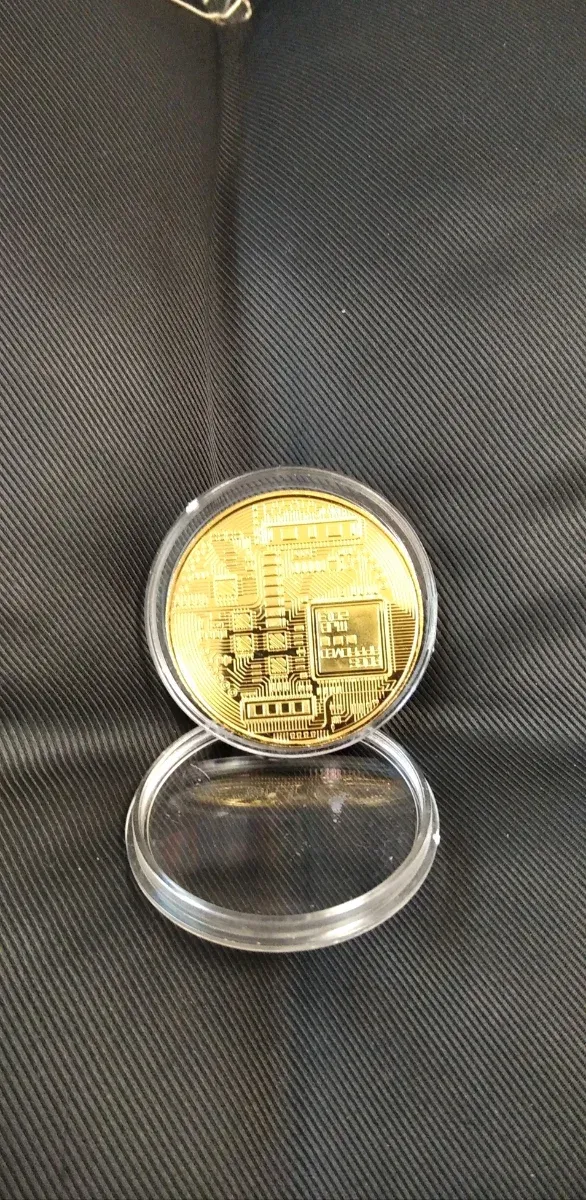 Moeda Bitcoin dourada