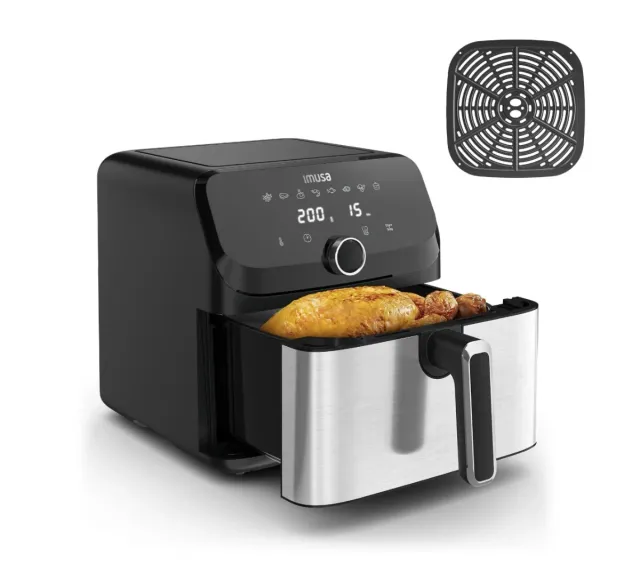 Fritadeira de Ar MOLINEAUX com acabamento em preto e detalhes prateados