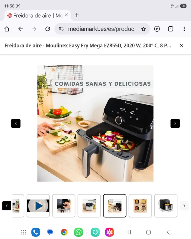 Fritadeira de Ar MOLINEAUX com acabamento em preto e detalhes prateados