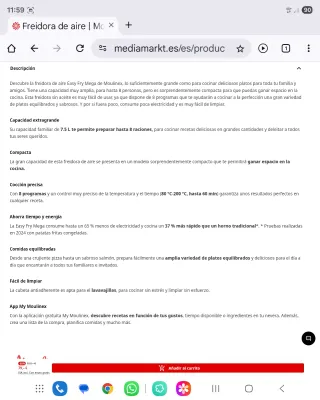 Freidora de Aire, air frier, fryer
