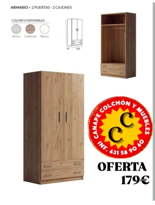 Armario 2 puertas y 2 cajones oferta 179€