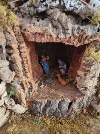 Presepe artigianale in sughero