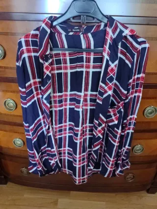 Camisa cuadros Bershka manga larga S
