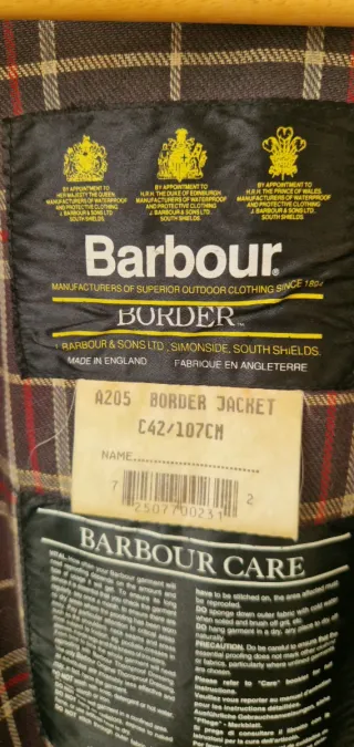 Barbour Border c42 vintage anni '90