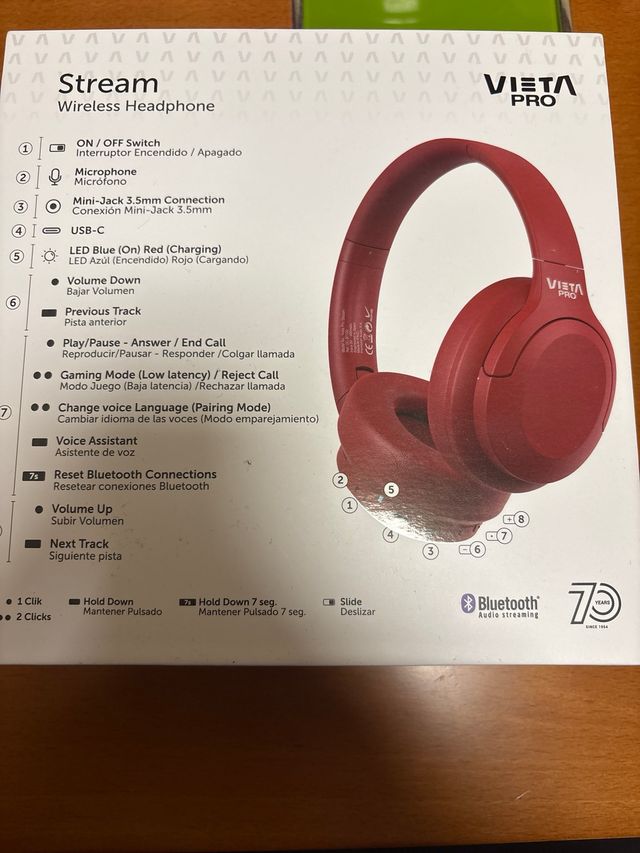 Auriculares Vieta Pro Stream Rojos