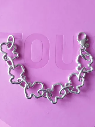 Pulsera 6 osos grandes plata