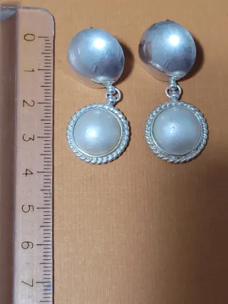 Orecchini vintage argento perla