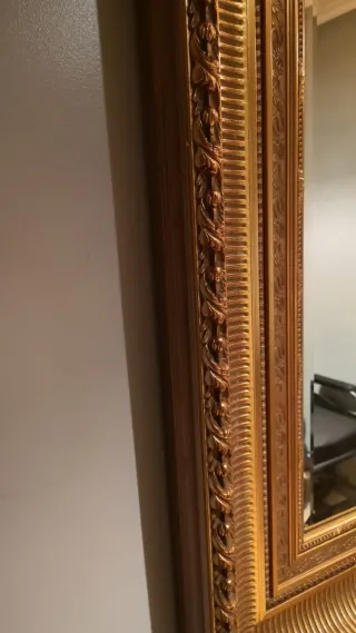 Espejo Antiguo Dorado 40 Años