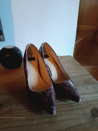 Sandalias tacón animal print 37