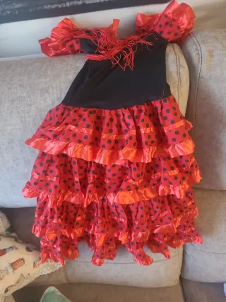 Vestido Flamenca Niña Rojo y Negro