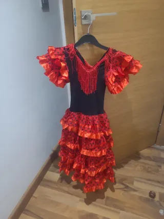 Vestido Flamenca Niña Rojo y Negro