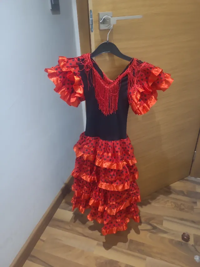 Vestido Flamenca Niña Rojo y Negro