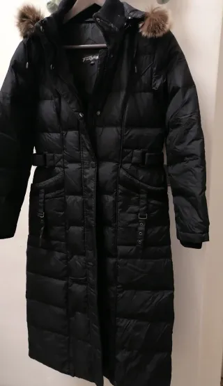 Piumino lungo donna nero TG XS