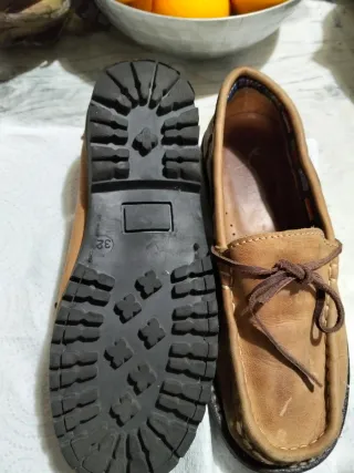 Mocasines niño piel marrón talla 32