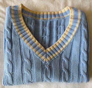 Chaleco Zara azul y amarillo