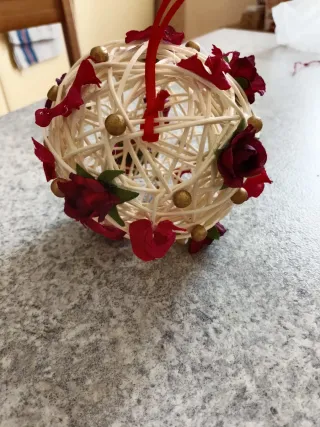Pallina decorativa per albero di Natale in vimini