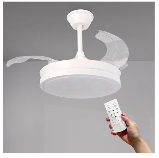 Ventilador de techo retráctil blanco