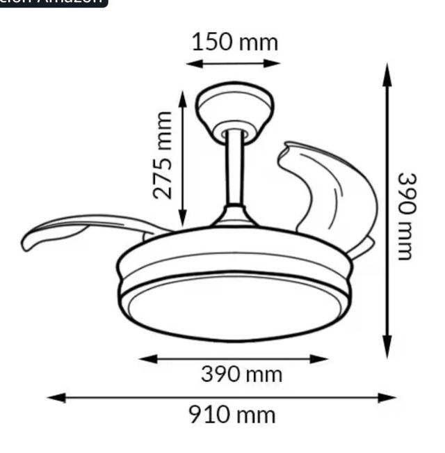 Ventilador de techo retráctil blanco