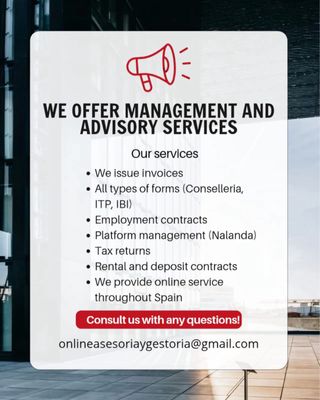 GESTORÍA Y ASESORÍA/ الخدمات الإدارية والاستشارية