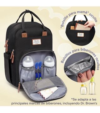 Mochila Pañalera Ruvalino Negra