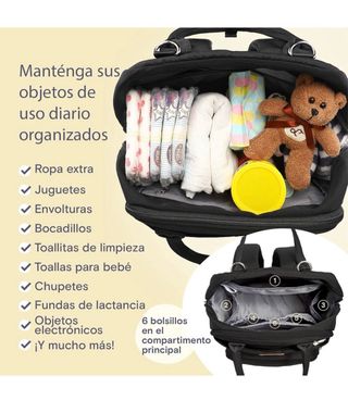 Mochila Pañalera Ruvalino Negra
