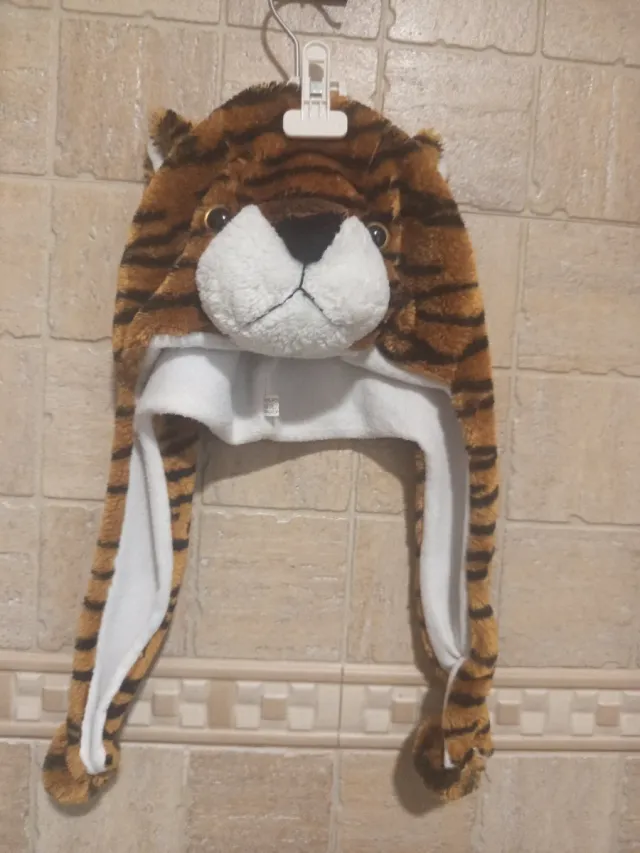 Gorro de peluche de tigre calentito