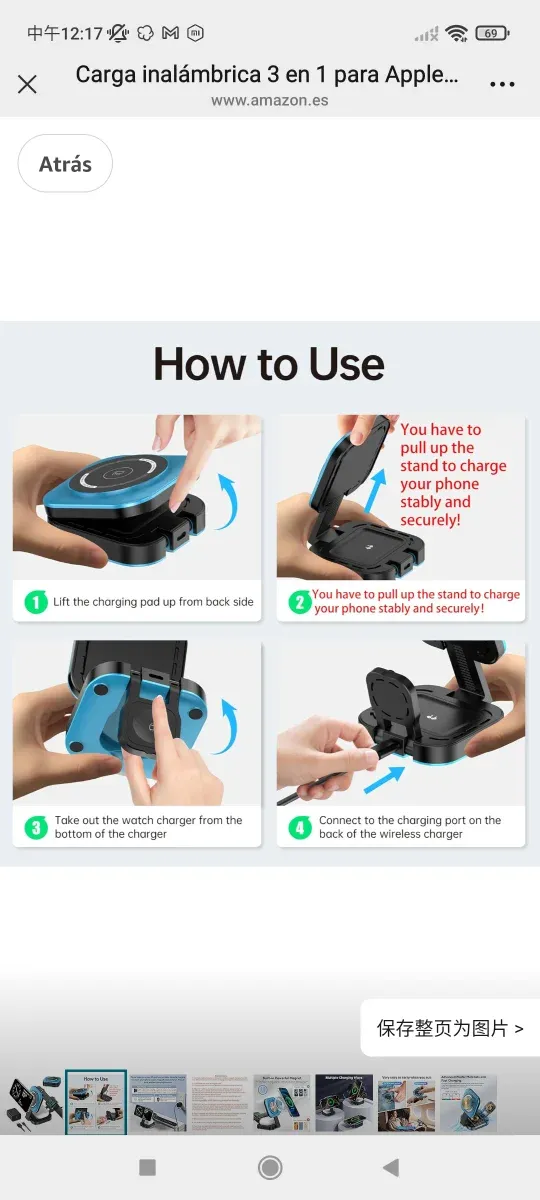 Cargador Inalámbrico 3 en 1 Apple