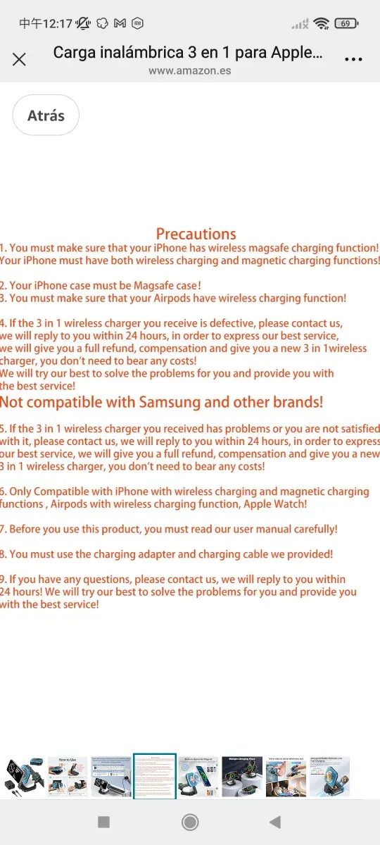 Cargador Inalámbrico 3 en 1 Apple