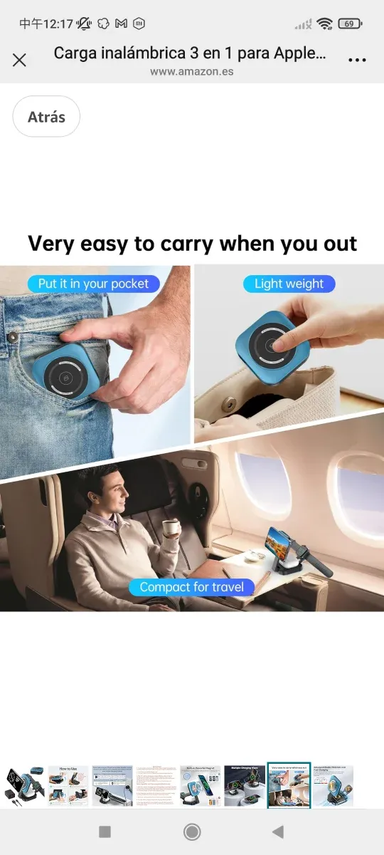 Cargador Inalámbrico 3 en 1 Apple