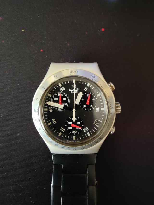 Reloj Swatch Irony Cronógrafo Negro/Plata
