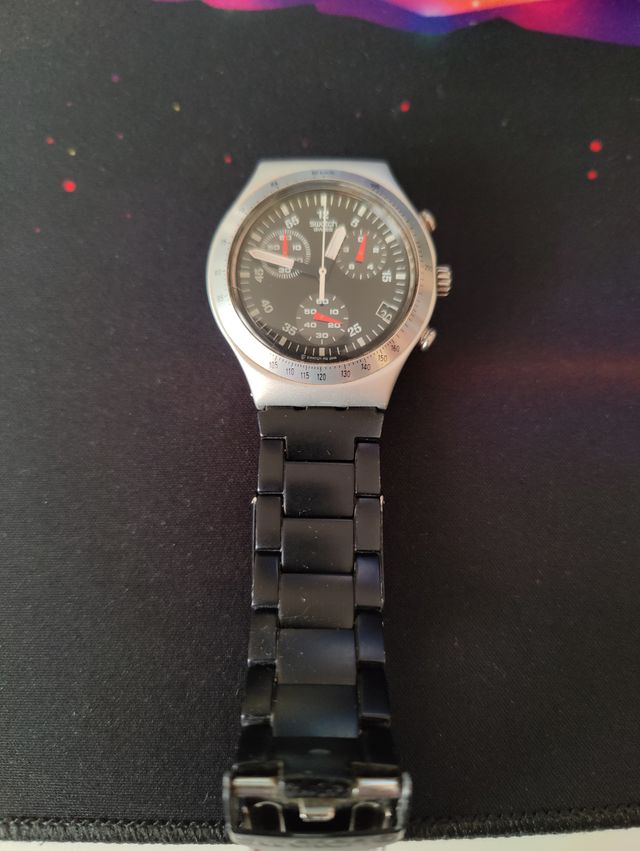 Reloj Swatch Irony Cronógrafo Negro/Plata