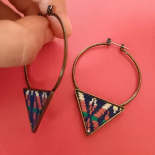 Pendientes Aro Triángulo Étnico