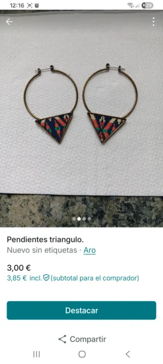 Pendientes Aro Triángulo Étnico