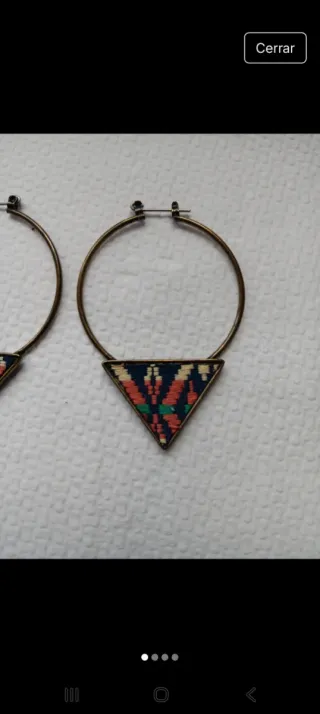Pendientes Aro Triángulo Étnico