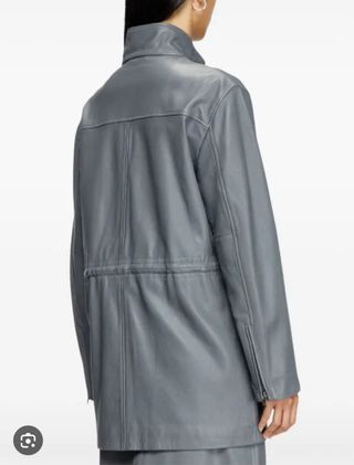 Chaqueta de cuero gris Diesel