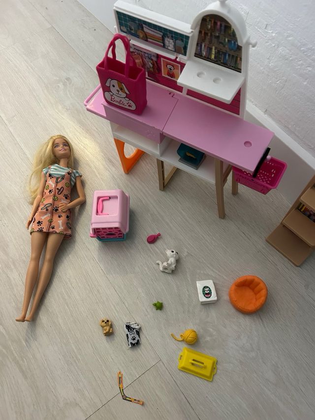 Barbie Tienda Mascotas Peluquería Accesorios