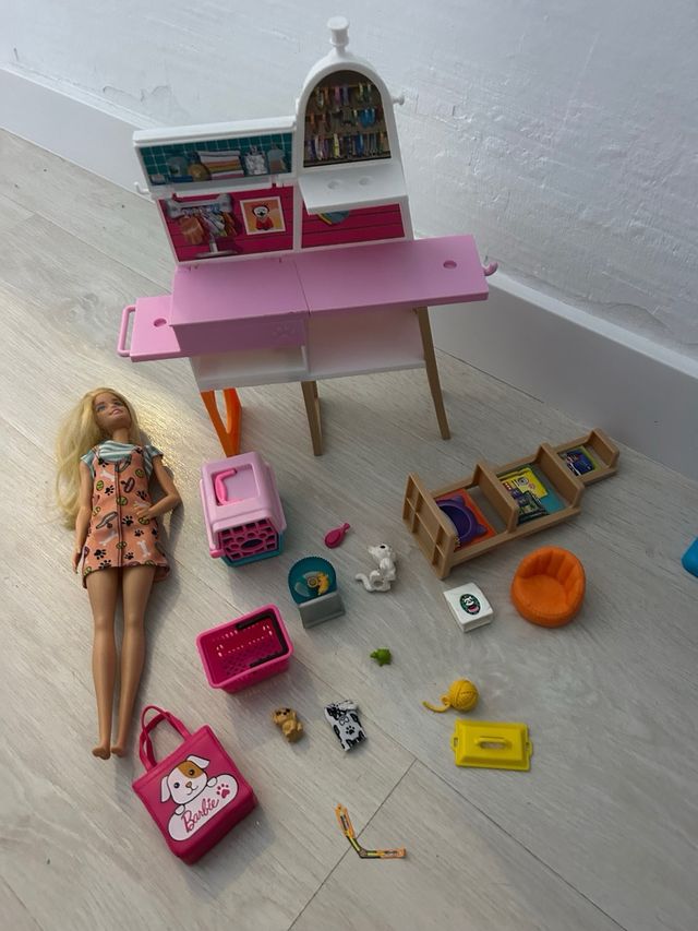 Barbie Tienda Mascotas Peluquería Accesorios