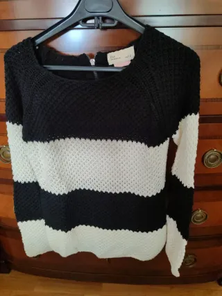 Jersey Bsk Rayas Negro Blanco Talla S