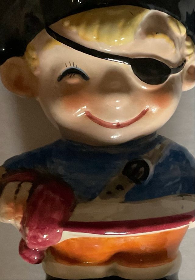 Salvadanaio Tarcisio Tosin Pirata Ceramica Vintage