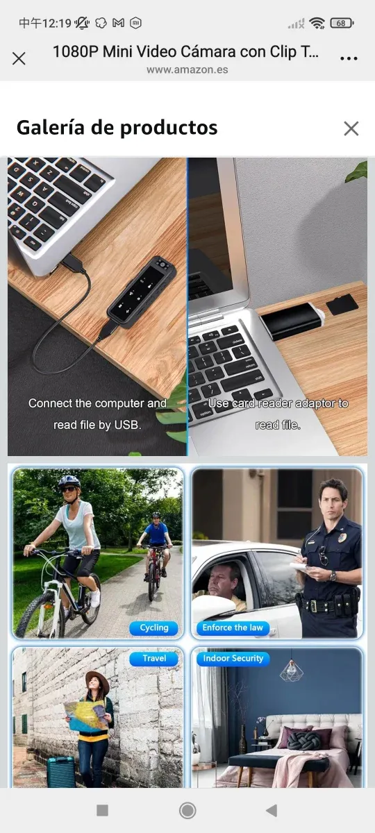 Cámara Mini Video 1080P con Clip Trasero