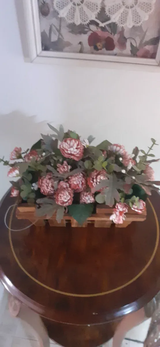 Set di quadro, cesta fiori e tappetino