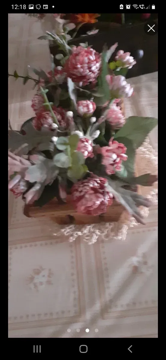 Set di quadro, cesta fiori e tappetino