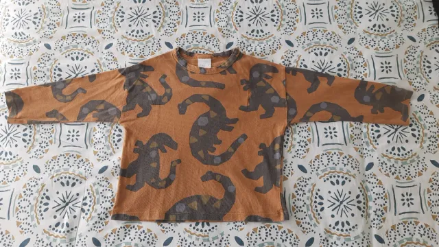 Camiseta de dinosaurios de Zara, talla 3-4 años.