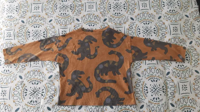 Camiseta de dinosaurios de Zara, talla 3-4 años.